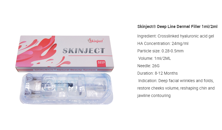 Skinject 5ml Deep Anti Aging Hyaluronic Acid Injection Dermal Filler Facial Wrinkle Removal